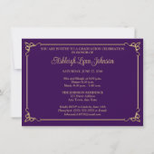White, Purple, Gold 2026 Photo Graduation Invite Kaart (Achterkant)