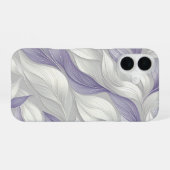 White Purple Leaf Elegant Pattern iPhone 16 Hoesje (Achterkant horizontaal)