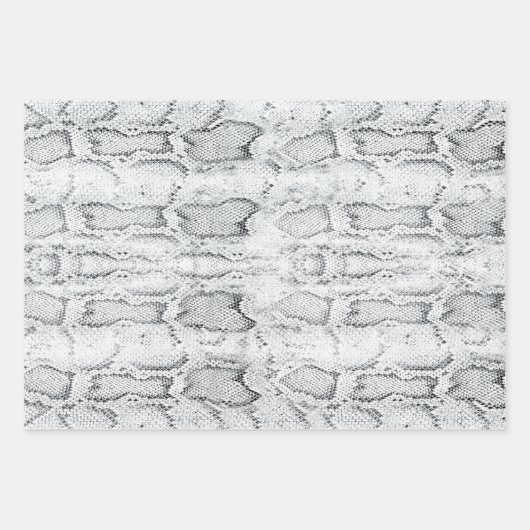 White Python Snake Skin Print Inpakpapier Vel (Voorkant 3)