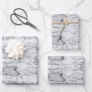 White Python Snake Skin Print Inpakpapier Vel