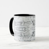 White Python Snake Skin Print Mok (Voorkant links)