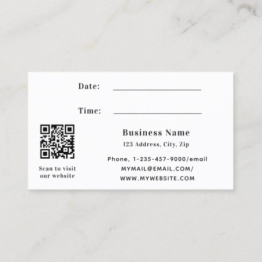 White QR code business logo Kortingskaartje (Achterkant)