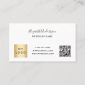 White qr code business logo loyalty card (Achterkant)