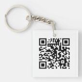 White QR CODE Custom Sleutelhanger (voorkant)