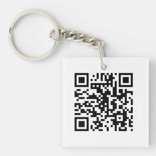 White QR CODE Custom Sleutelhanger (voorkant)