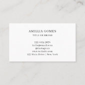 White QR Code | Modern Minimal Custom Contact  Visitekaartje (Achterkant)