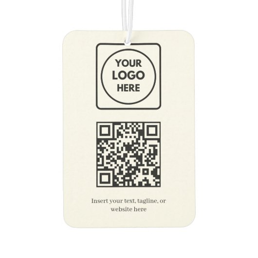 White QR Code | Simple Professional Business Luchtverfrisser (Achterkant)
