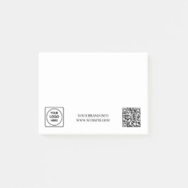 White QR | Minimalist Business Logo Design Post-it® Notes