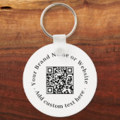 White QR | Minimalist Clean Budget Design Sleutelhanger (Voorkant)