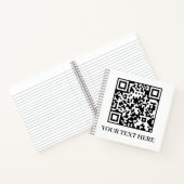 White QR | Minimalist Clean Custom Text Notitieboek (Binnen)