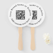 White QR | Minimalist Clean Round Design Handwaaier (Voorkant en achterkant)