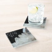 White Quartz Crystal Gemstone Geode Natural Stone Glazen Onderzetter (Schuin)