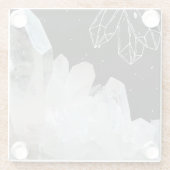 White Quartz Crystal Gemstone Geode Natural Stone Glazen Onderzetter (Achterkant)