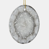 White Quartz Crystal Gemstone Geode Printed  Keramisch Ornament (Rechts)