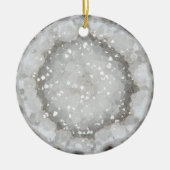 White Quartz Crystal Gemstone Geode Printed Keramisch Ornament (Voorkant)