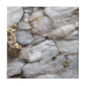 White Quartz met Gold Veining Tegeltje (Voorkant)