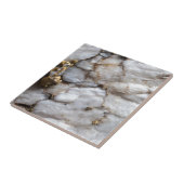 White Quartz met Gold Veining Tegeltje (Zijkant)