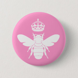 White Queen Bee Logo... Ben je een koningin? Ronde Button 5,7 Cm