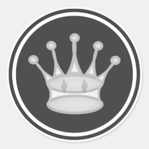 White Queen Chess Piece Ronde Sticker