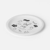 White Quirky Afstudeerder Icons Afstudeerfeest Papieren Bordje (Gekanteld)