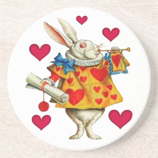 White Rabbit 1 Zandsteen Onderzetter (Voorkant)