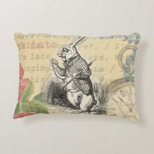 White Rabbit Alice in Wonderland Art Accent Kussen