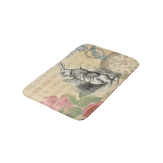 White Rabbit Alice in Wonderland Art Badmat (Gekanteld)