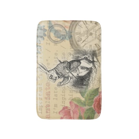 White Rabbit Alice in Wonderland Art Badmat (Voorkant Verticaal)