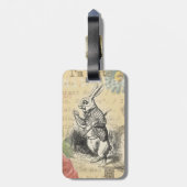 White Rabbit Alice in Wonderland Art Bagagelabel (Achterkant verticaal)