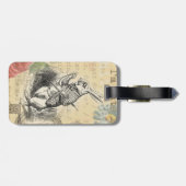 White Rabbit Alice in Wonderland Art Bagagelabel (Achterkant horizontaal)