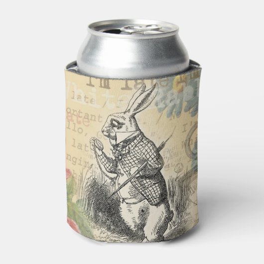 White Rabbit Alice in Wonderland Art Blikjeskoeler (Blikje Voorkant)