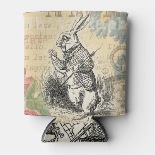 White Rabbit Alice in Wonderland Art Blikjeskoeler (Voorkant)