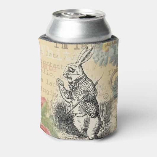 White Rabbit Alice in Wonderland Art Blikjeskoeler (Blikje Achterkant)