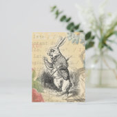 White Rabbit Alice in Wonderland Art Briefkaart (Staand voorkant)