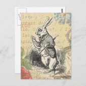 White Rabbit Alice in Wonderland Art Briefkaart (Voorkant / Achterkant)