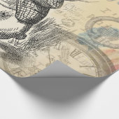 White Rabbit Alice in Wonderland Art Cadeaupapier (Hoek)