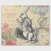 White Rabbit Alice in Wonderland Art Cadeaupapier (Vlak)