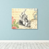 White Rabbit Alice in Wonderland Art Canvas Afdruk (Insitu (Houten vloer))