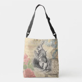 White Rabbit Alice in Wonderland Art Crossbody Tas (Achterkant)