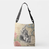 White Rabbit Alice in Wonderland Art Crossbody Tas (Voorkant)