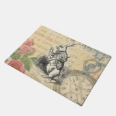 White Rabbit Alice in Wonderland Art Deurmat (Schuin)