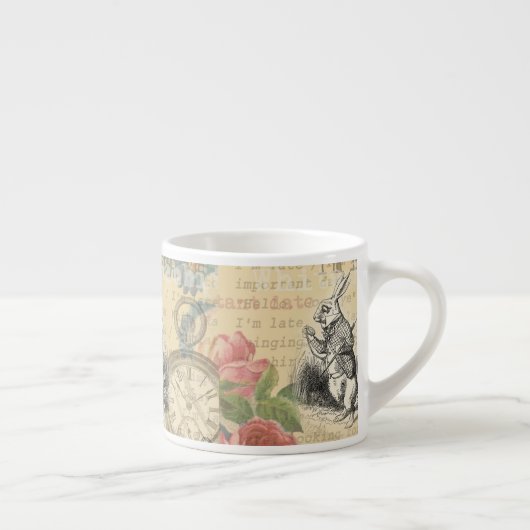 White Rabbit Alice in Wonderland Art Espresso Kop (Rechts)