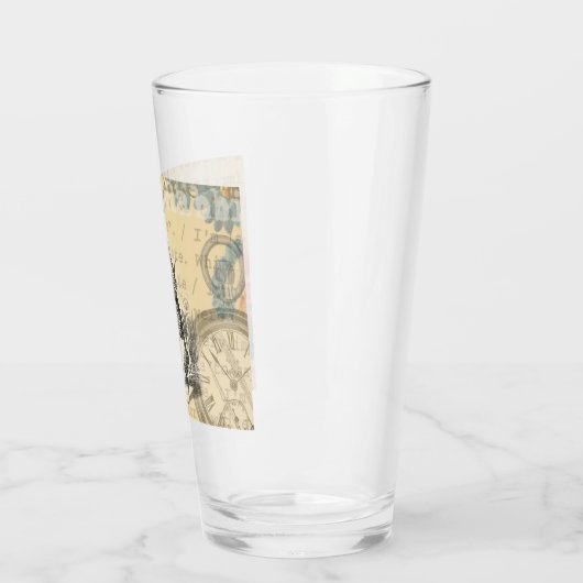 White Rabbit Alice in Wonderland Art Glas (Links)
