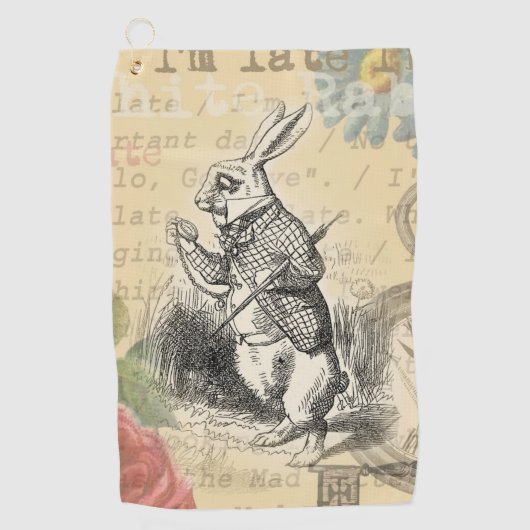 White Rabbit Alice in Wonderland Art Golfhanddoek (Voorkant)