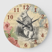White Rabbit Alice in Wonderland Art Grote Klok (Voorkant)