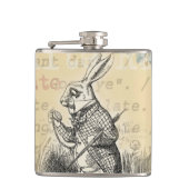 White Rabbit Alice in Wonderland Art Heupfles (Voorkant)