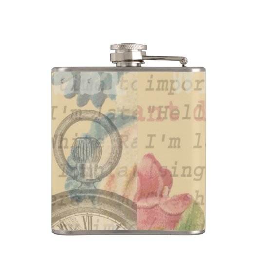 White Rabbit Alice in Wonderland Art Heupfles (Achterkant)