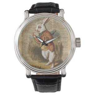White Rabbit Alice in Wonderland  Art Horloge