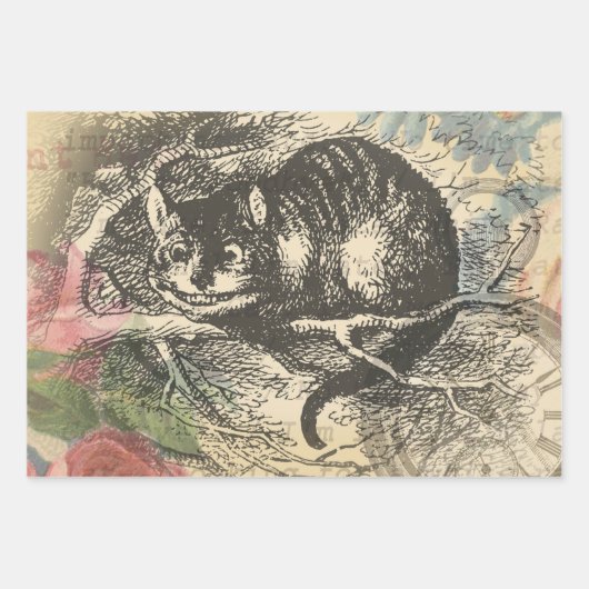 White Rabbit Alice in Wonderland Art Inpakpapier Vel (Voorkant 2)