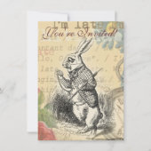 White Rabbit Alice in Wonderland Art Kaart (Voorkant)